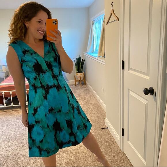 Lela Rose Blue Green Vibrant Cocktail Mini Dress 6 - Picture 2 of 10